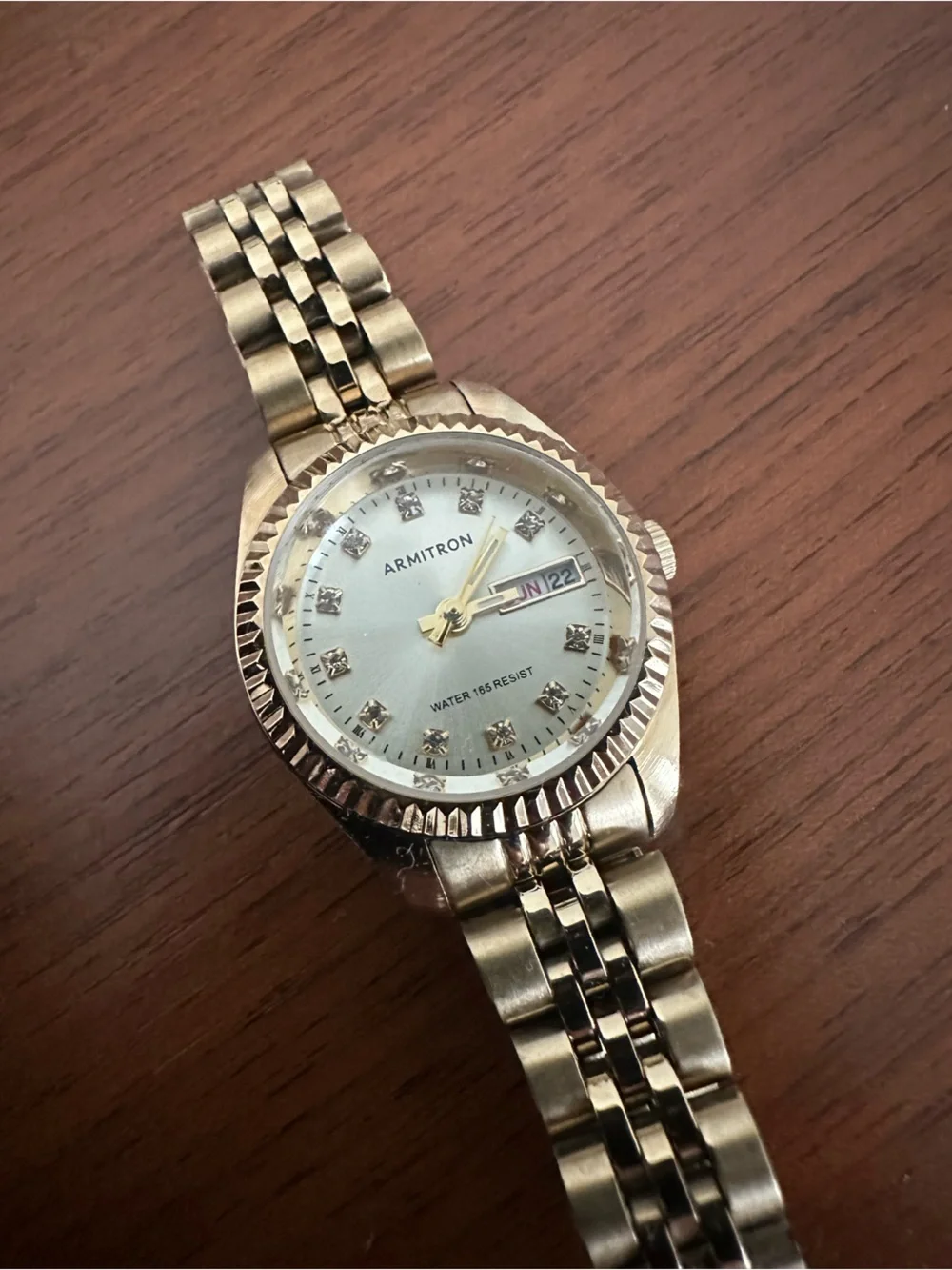 Armitron Gold-Tone Watch with Crystal Markers